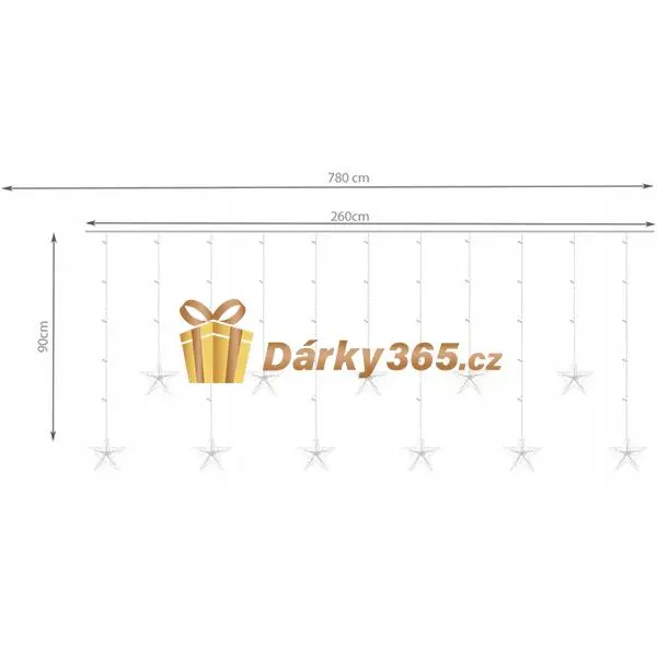 Vánoční LED závěs hvězdičky- barevné