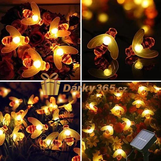 Solární světelný řetěz Včelky 50 LED