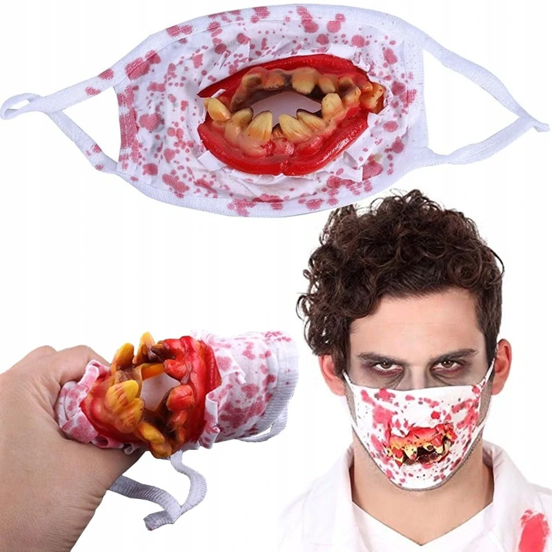 Halloween maska Krvavé zuby – strašidelný úsměv