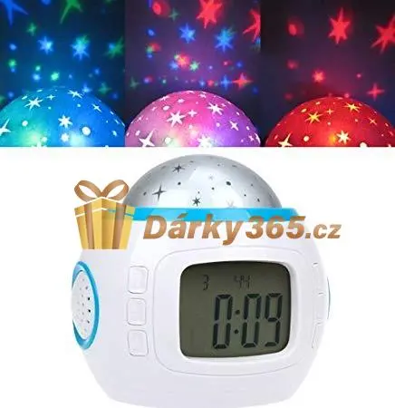 Budík s projekcí hvězd – relaxační světlo a zvuky