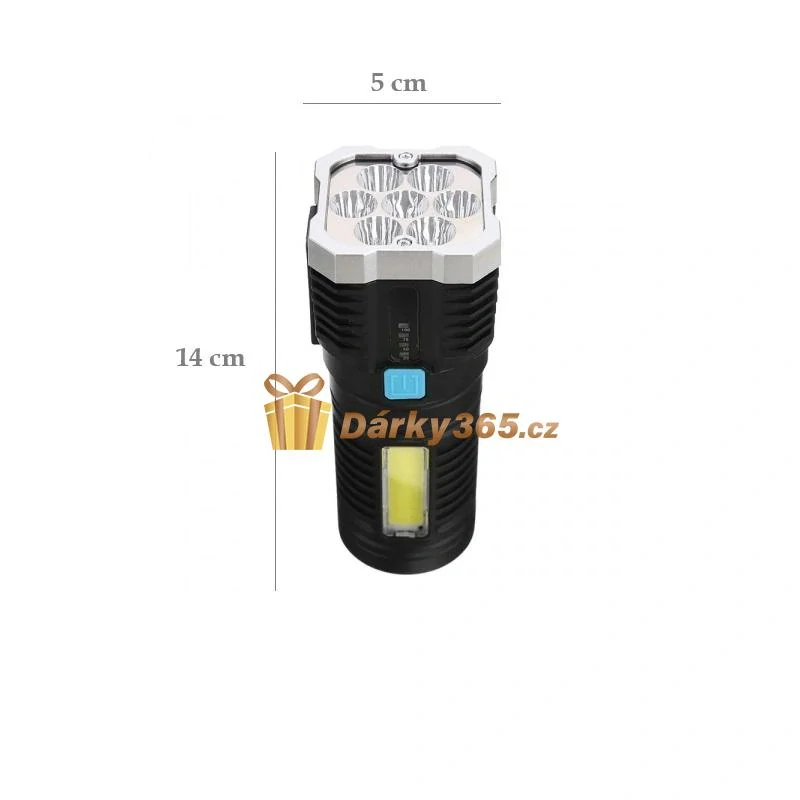 Voděodolná LED baterka s USB nabíjením