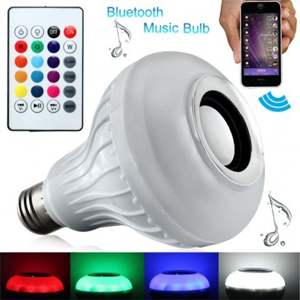 LED RGB barevná žárovka s Bluetooth reproduktorem