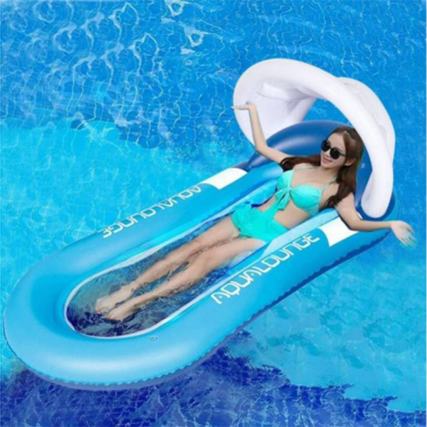 Nafukovací lehátko se sítí a stříškou