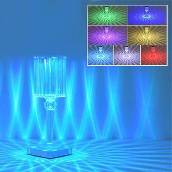 Křišťálová stolní lampa 16 barev