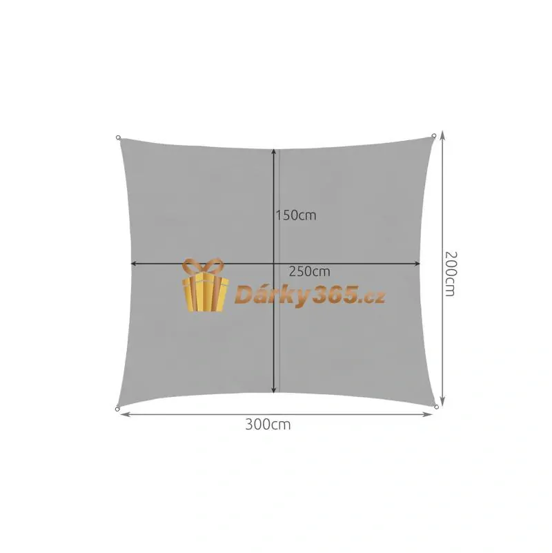 Ochranná plachta proti slunci 3x2 m šedá