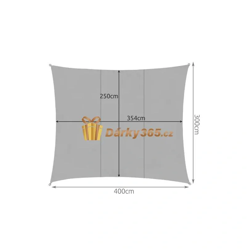Ochranná plachta proti slunci 4x3 m šedá
