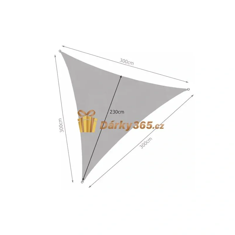 Ochranná plachta proti slunci 3 x 3 x 3 m šedá