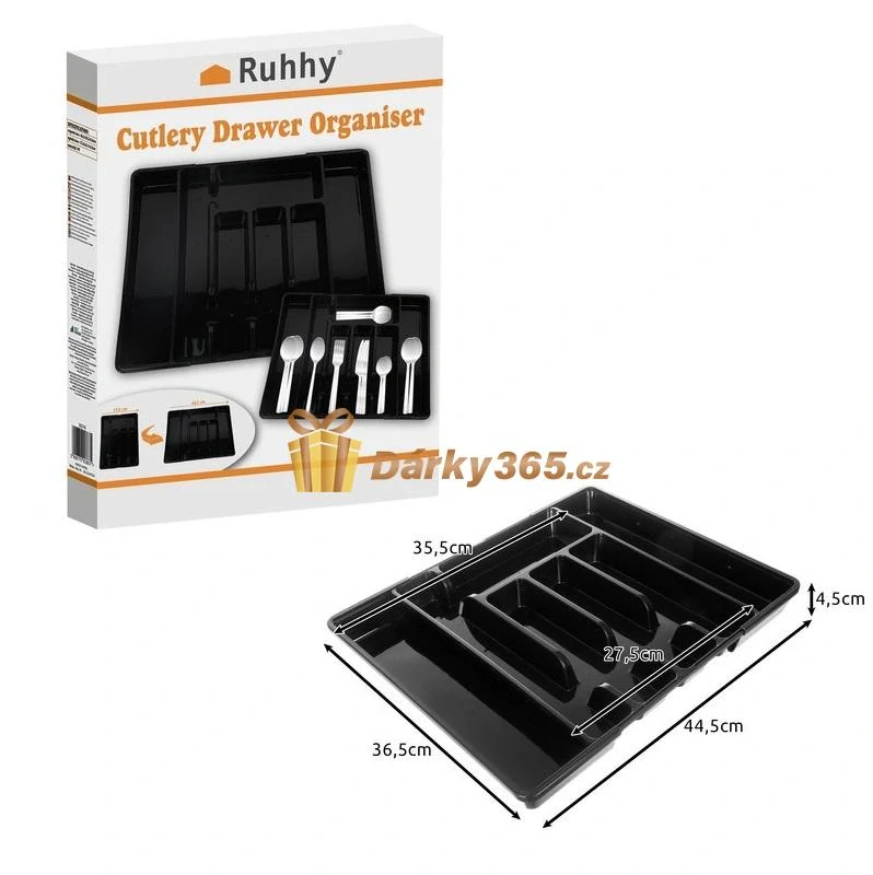 Organizér do kuchyňské zásuvky - plastová vložka 27,5 - 44,5 x 36,5cm