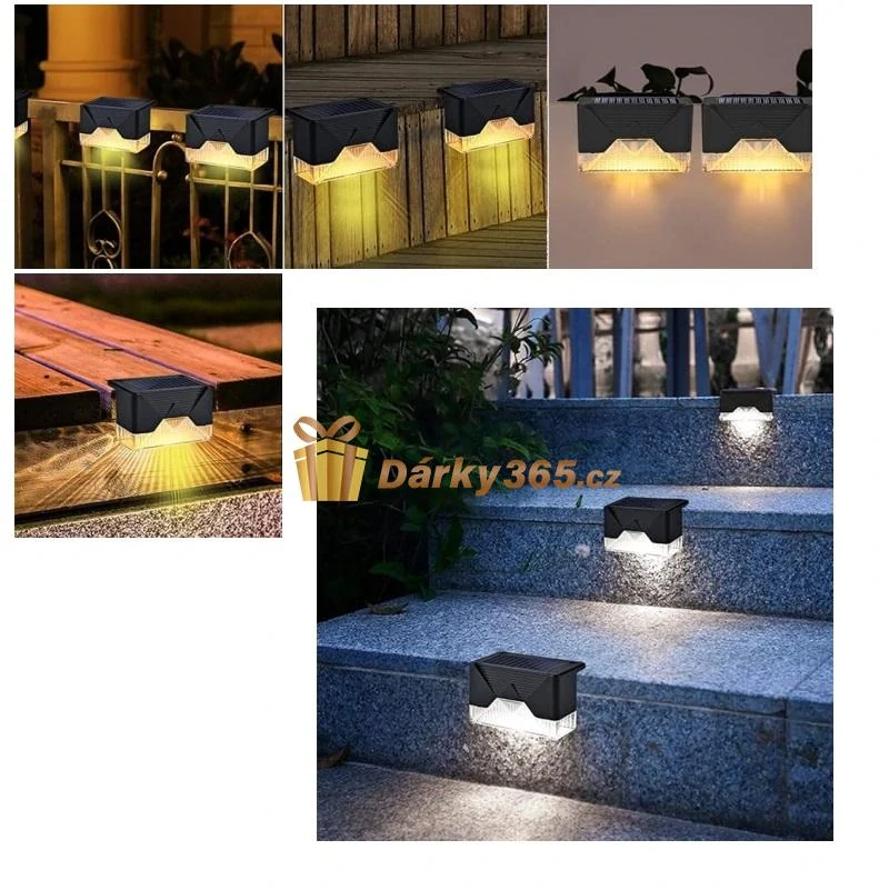 Solární LED zahradní schodišťové svítidlo 4 kusy