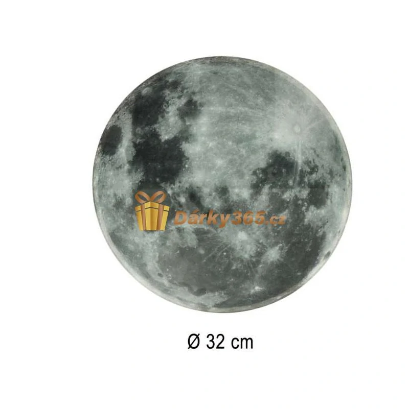 Designové nástěnné hodiny Měsíc – šedé, průměr 32 cm