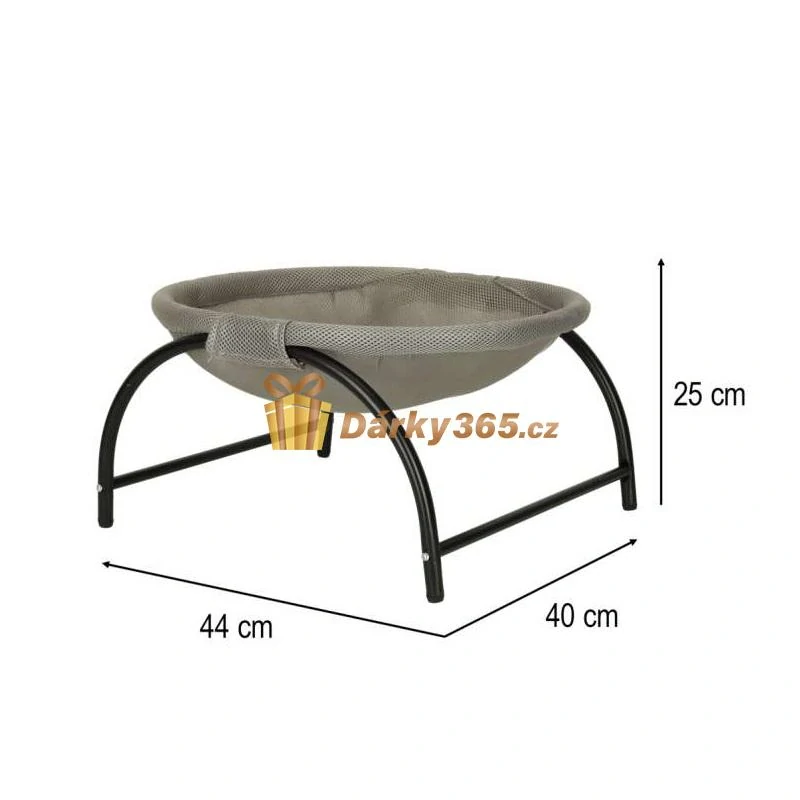 Pelíšek pro kočky - houpací síť na nohách 45x42x23 cm šedý