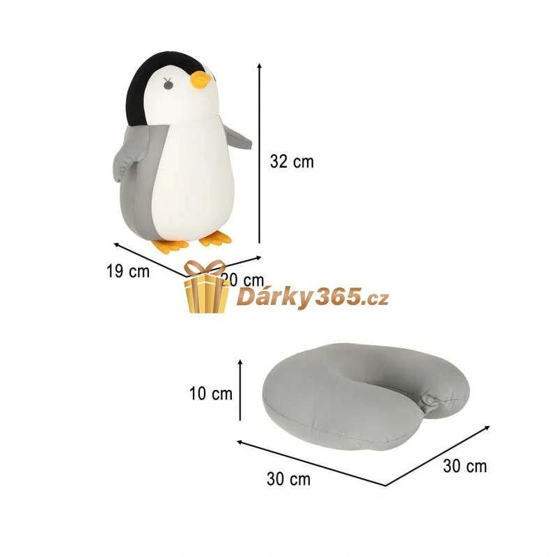 Magický cestovní kamarád 2v1 polštářek tučňák