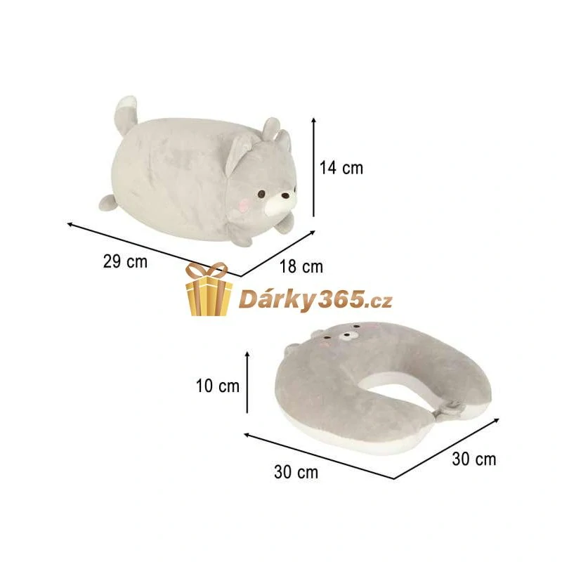 Magický cestovní kamarád 2v1 polštářek kočka