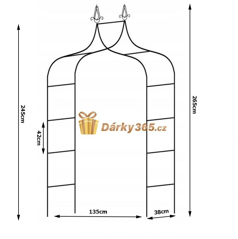 Zahradní pergola kovová na květiny dekorativní tmavě zelená
