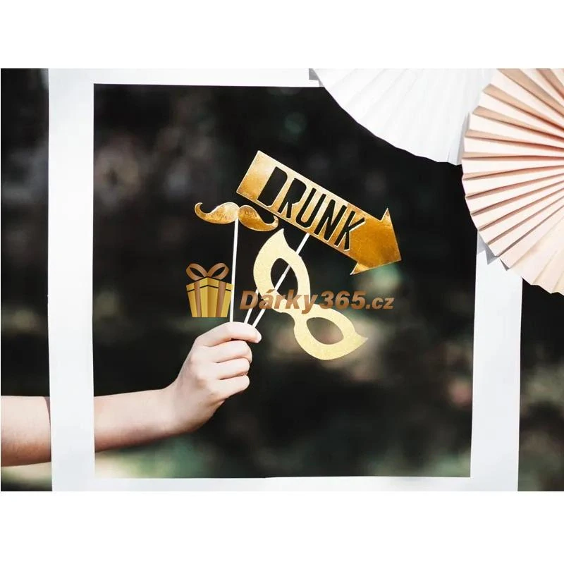 Fotografické rekvizity pro fotokoutek - zlaté 8ks