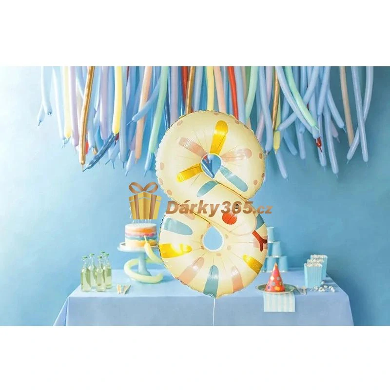 Fóliový balón číslo 8 had 55x88 cm
