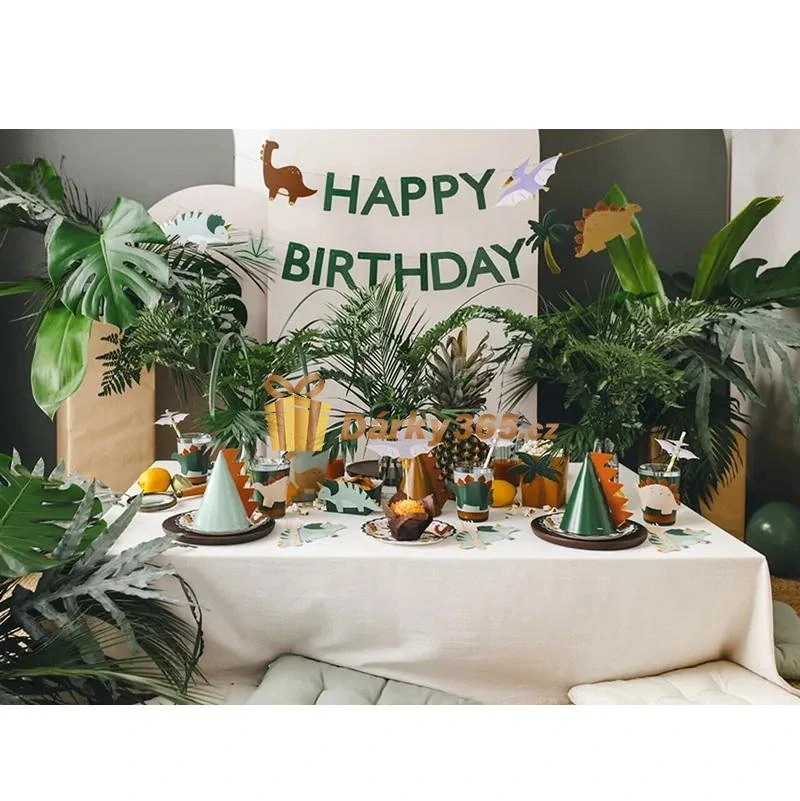 Narozeninový banner “Happy Birthday ” Dinosauři, 3 m