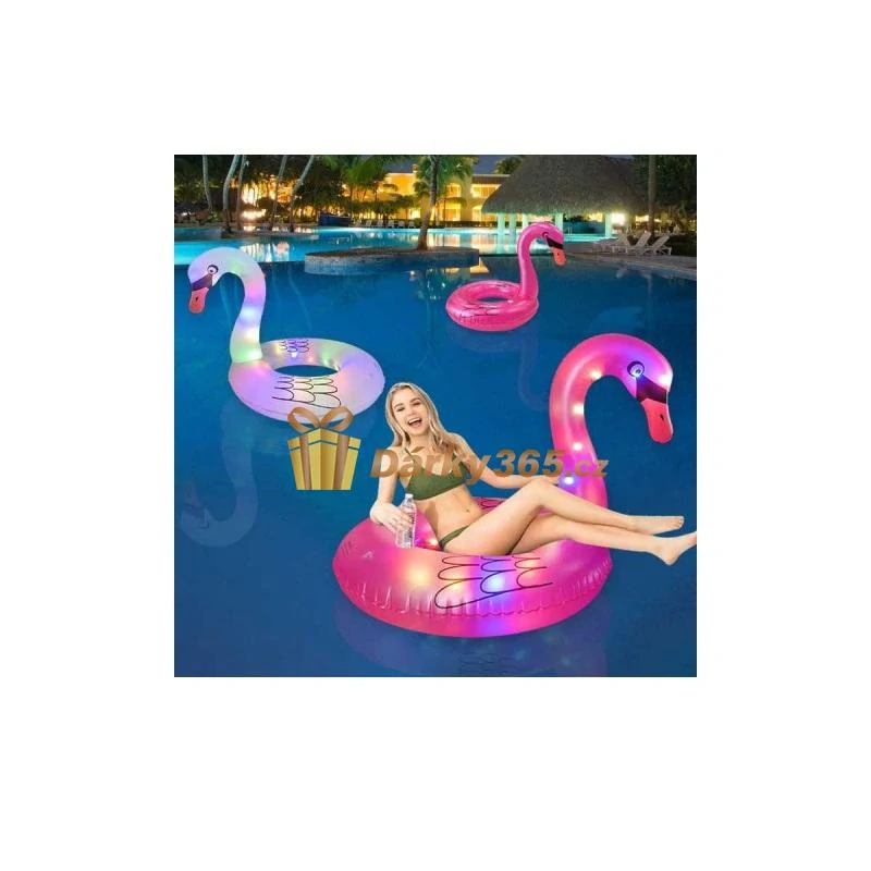 Nafukovací kruh labuť s LED světlem