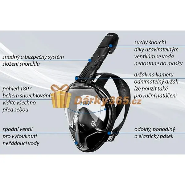 Celoobličejová maska na šnorchlování