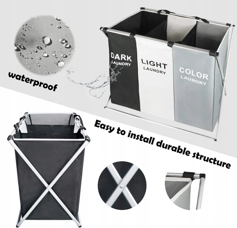 Koš na prádlo trojitý 135 l