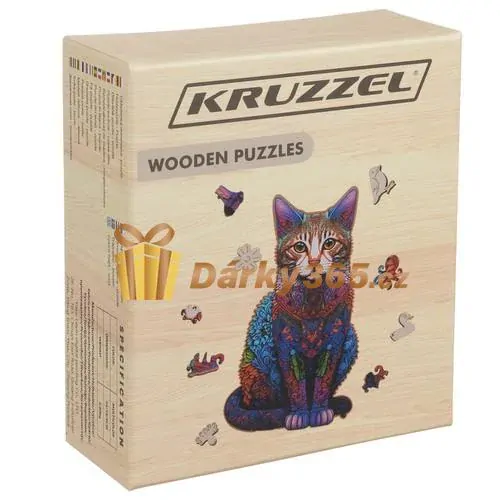 Dřevěné puzzle kočka 130 dílů Kruzzel