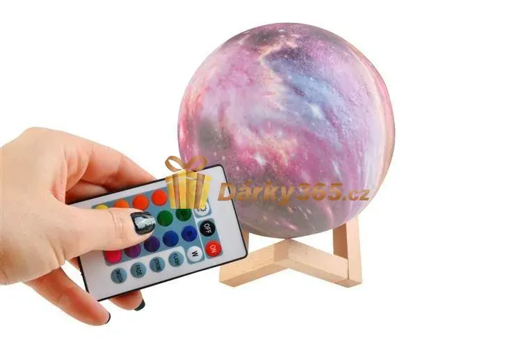 Noční měsíční lampa 15cm, 16 barev