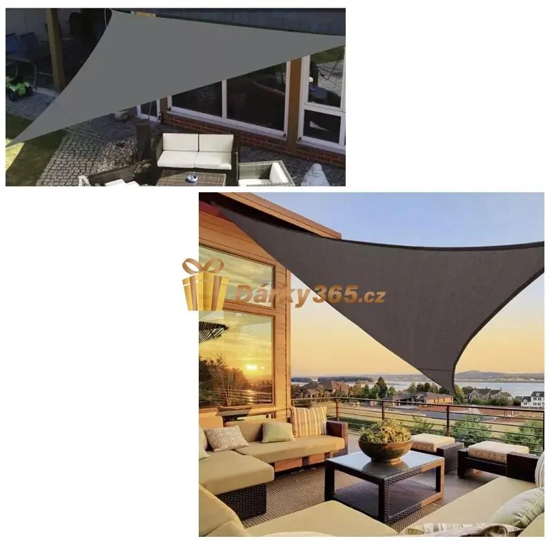 Ochranná plachta proti slunci 3 x 3 x 3 m šedá