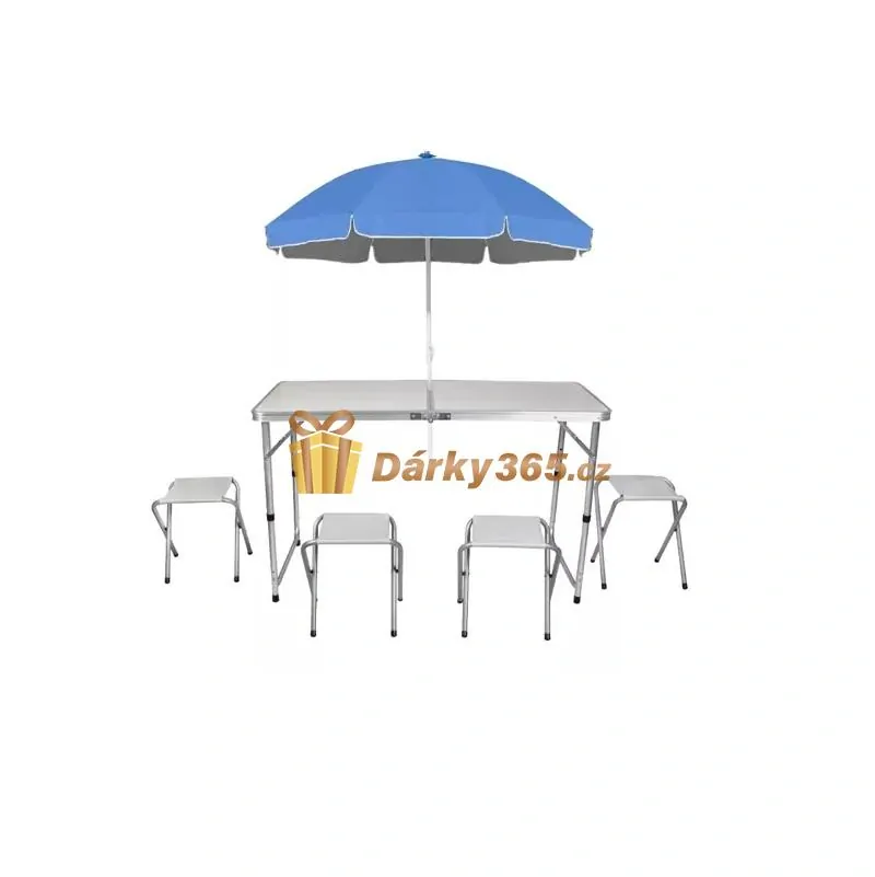 Skládací kempingová sedací souprava bílá