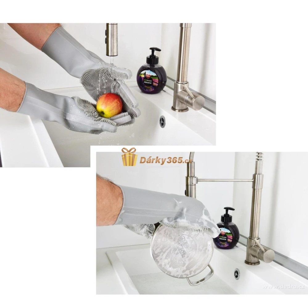 Silikonové rukavice na mytí