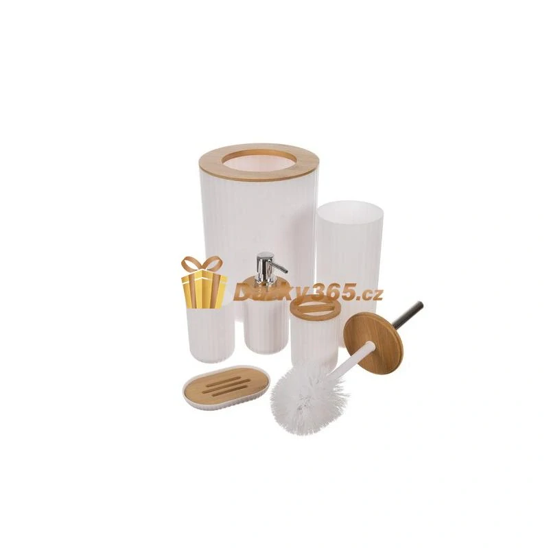 Koupelnová sada doplňků bílá 6ks