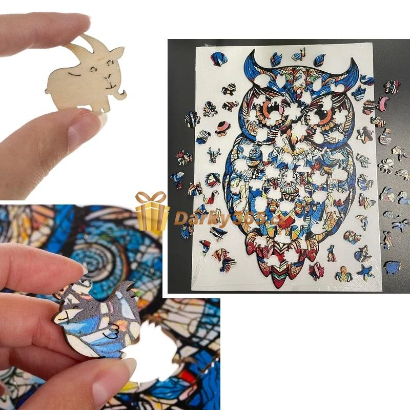 Dřevěné puzzle Sova 177 dílků Kruzzel