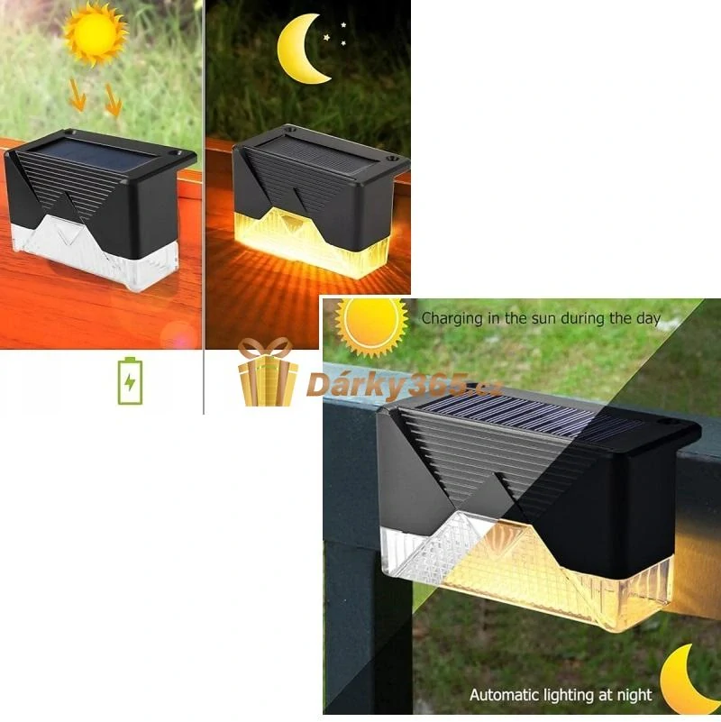 Solární LED zahradní schodišťové svítidlo 4 kusy