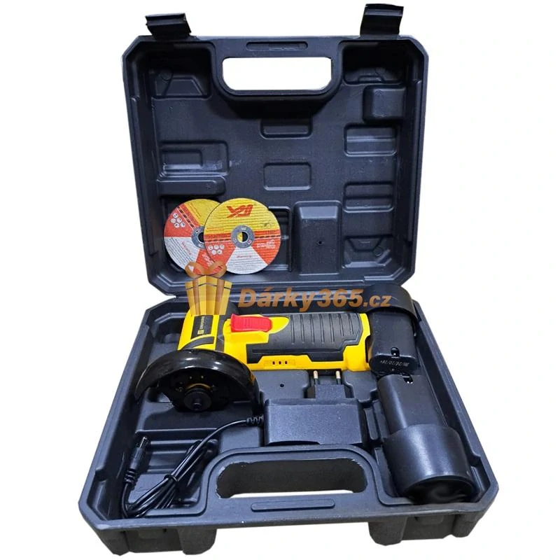 Akumulátorová mini úhlová bruska 12V 75 mm + 2x Baterie T-70