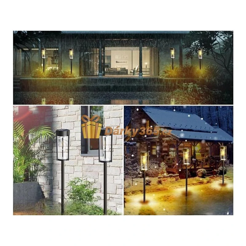 LED solární zahradní lampa teplá bílá  58cm 