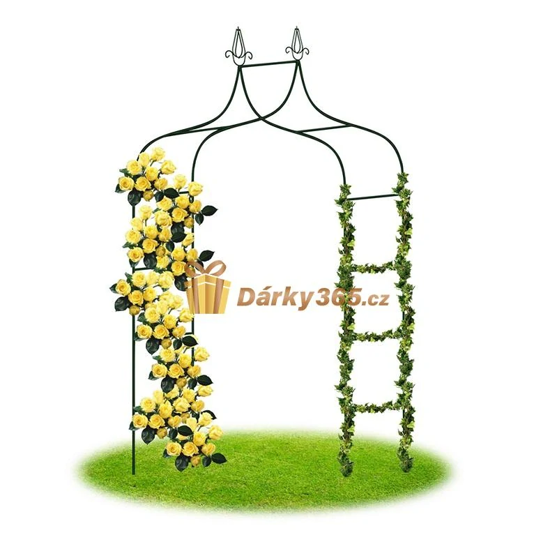 Zahradní pergola kovová na květiny dekorativní tmavě zelená