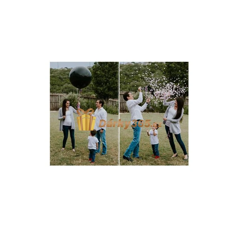 Balónek "Boy or Girl" s modrými konfetami - chlapeček Ø 1 m