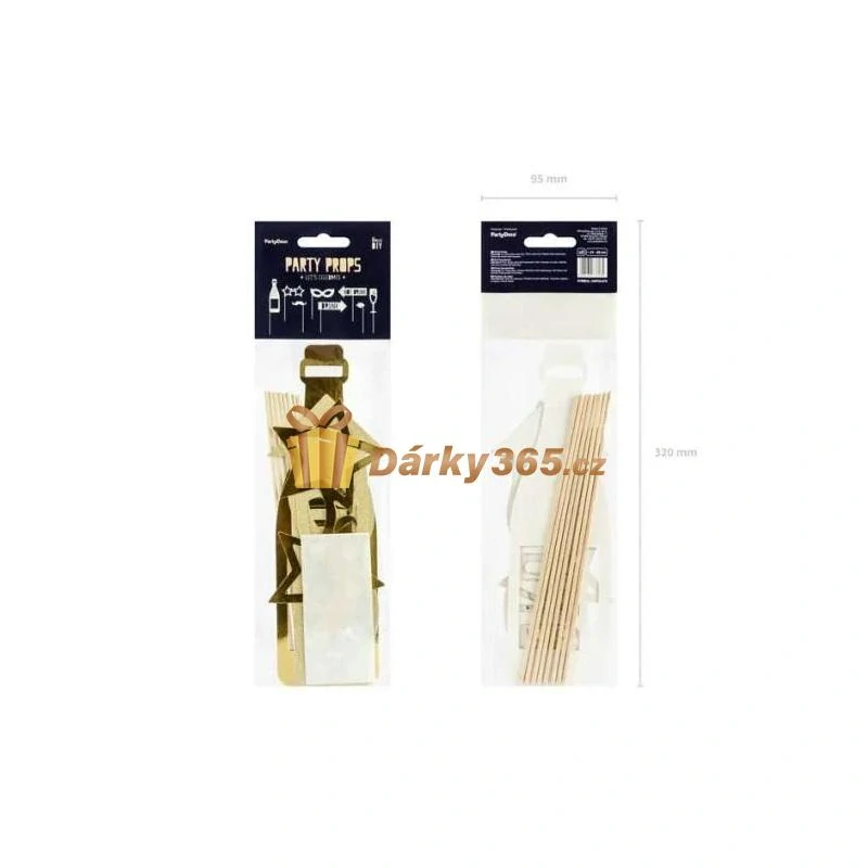 Fotografické rekvizity pro fotokoutek - zlaté 8ks