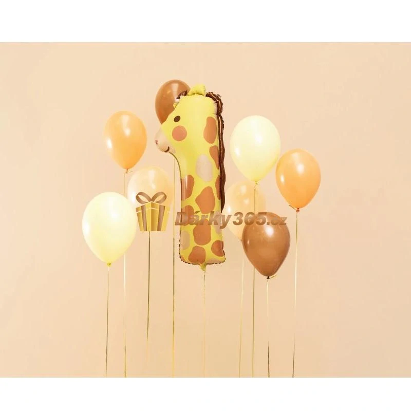 Fóliový balón číslo 1 Žirafa 31 x 82 cm