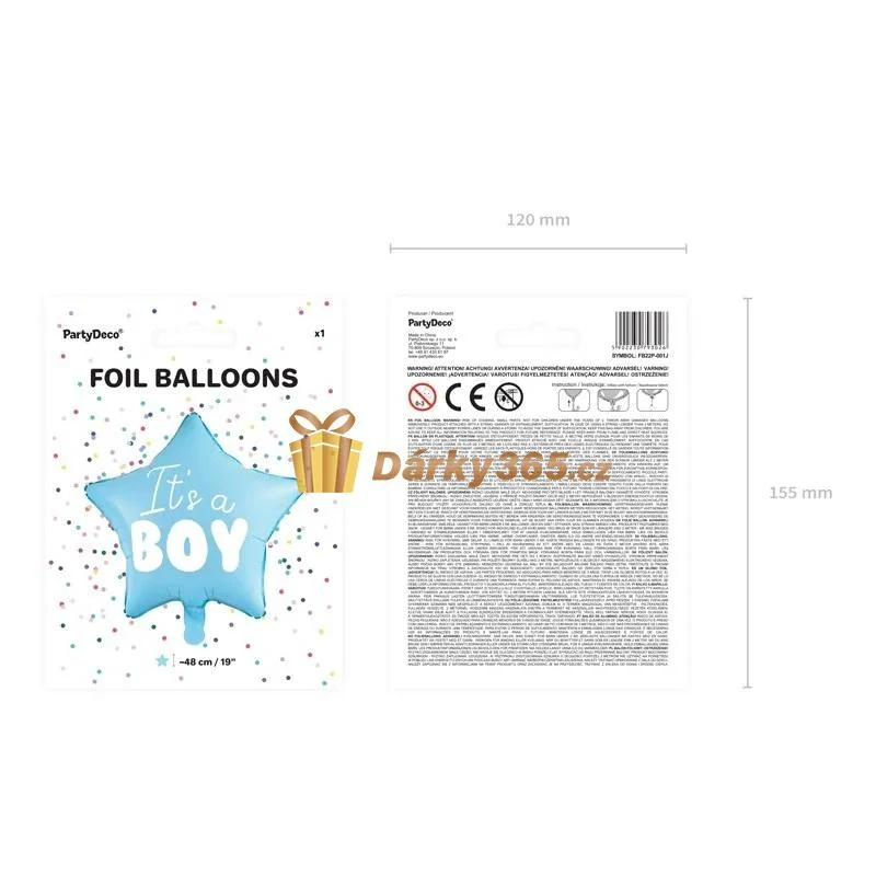 Fóliový balón " Je to KLUK " hvězda modrá 48 cm