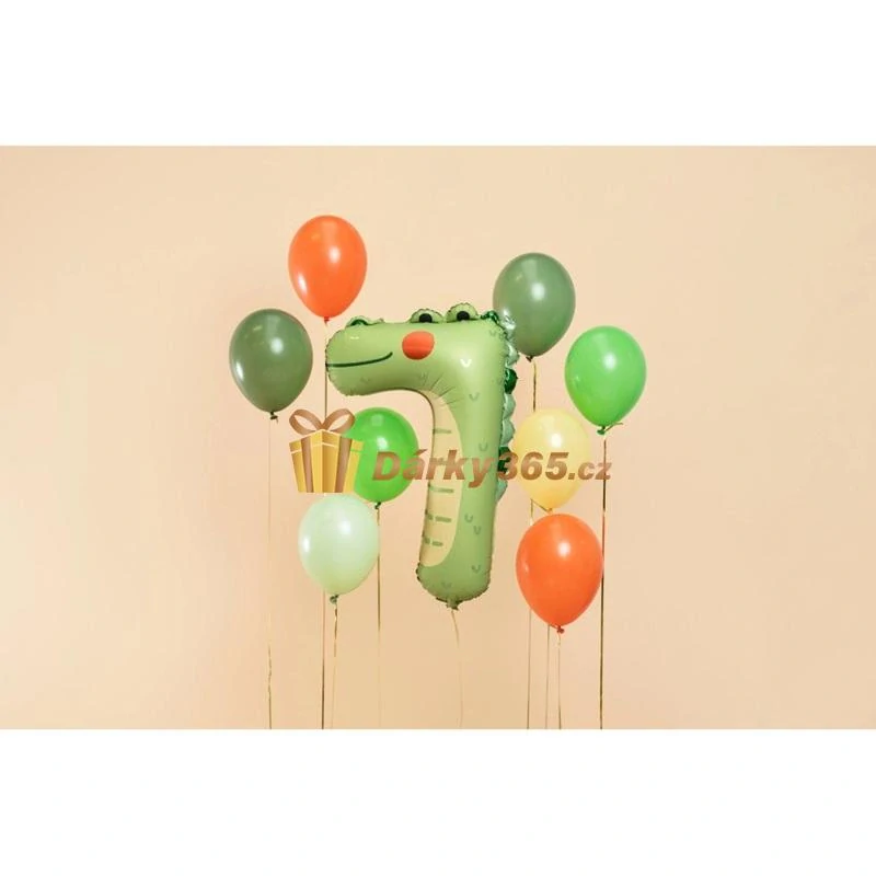 Fóliový balón číslo 7 Krokodýl 56x85 cm