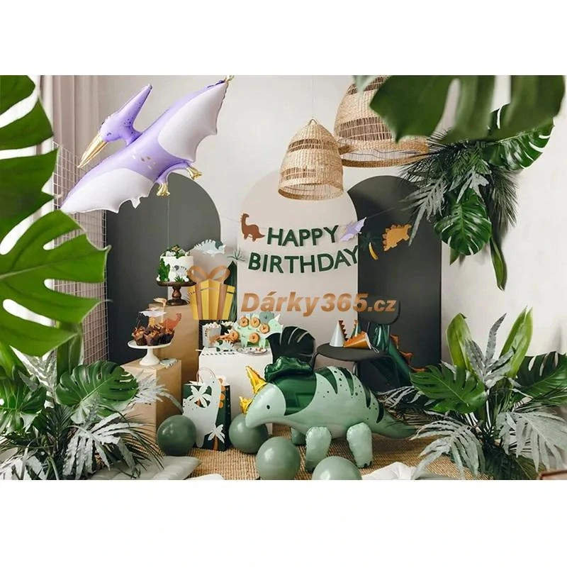 Narozeninový banner “Happy Birthday ” Dinosauři, 3 m