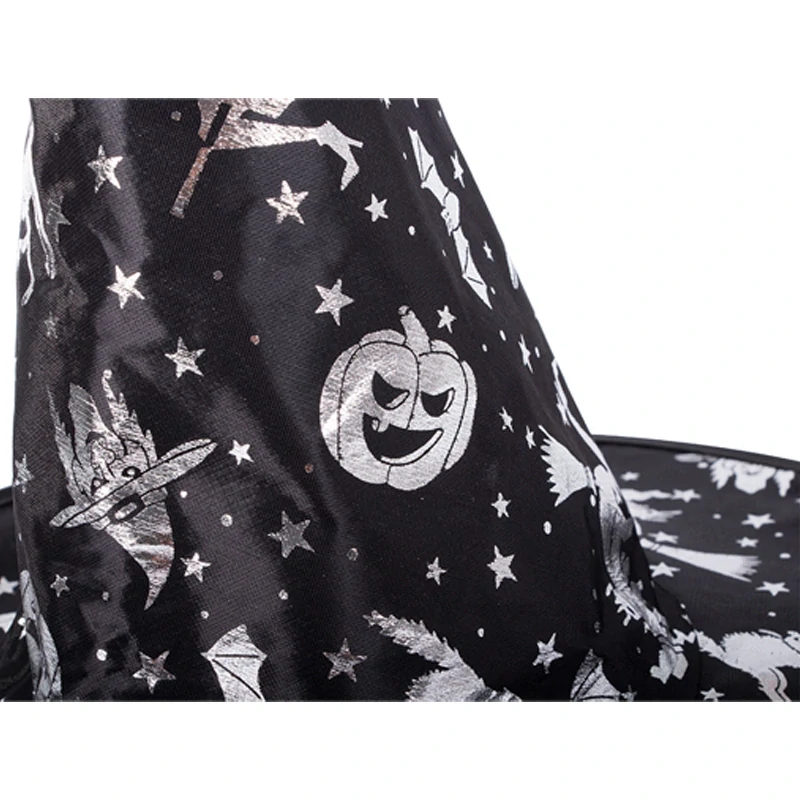 Čarodějnický klobouk na Halloween – černá špičatá čepice ke kostýmu čarodějnice