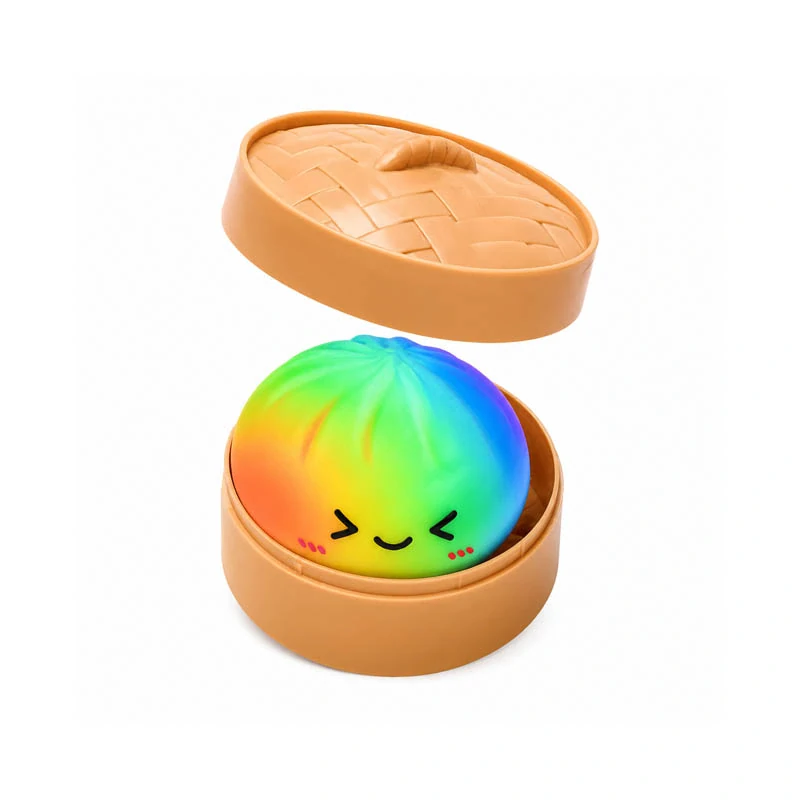 Antistresový mačkací knedlíček duhový - Squishy Rainbow Dumpling