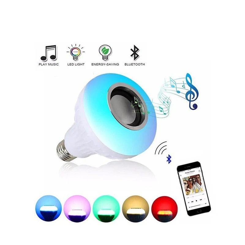 LED RGB barevná žárovka s Bluetooth reproduktorem