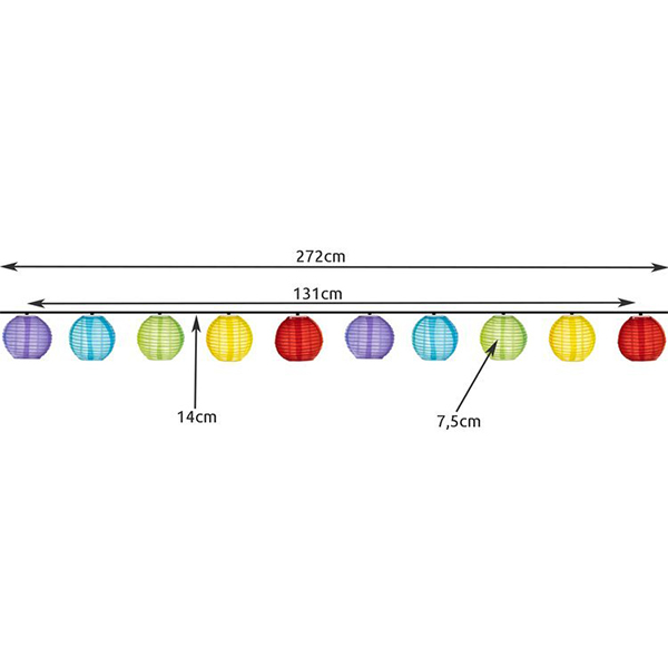 ISO Solární dekorační řetěz girlanda 3 m 2V IP44