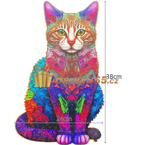 Dřevěné puzzle kočka 130 dílů Kruzzel
