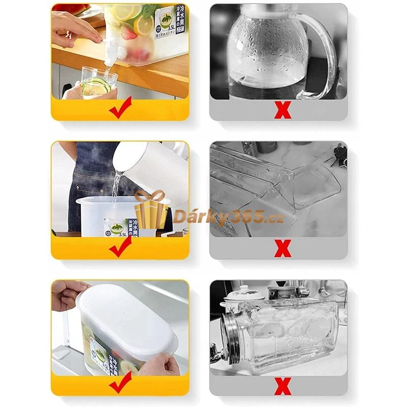 Nádoba na studené nápoje s kohoutkem do lednice 3,5L