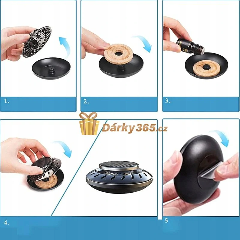 Rotační solární difuzér do auta, vůně