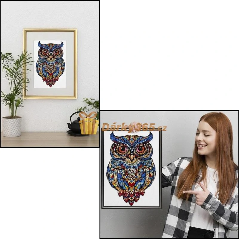 Dřevěné puzzle Sova 177 dílků Kruzzel