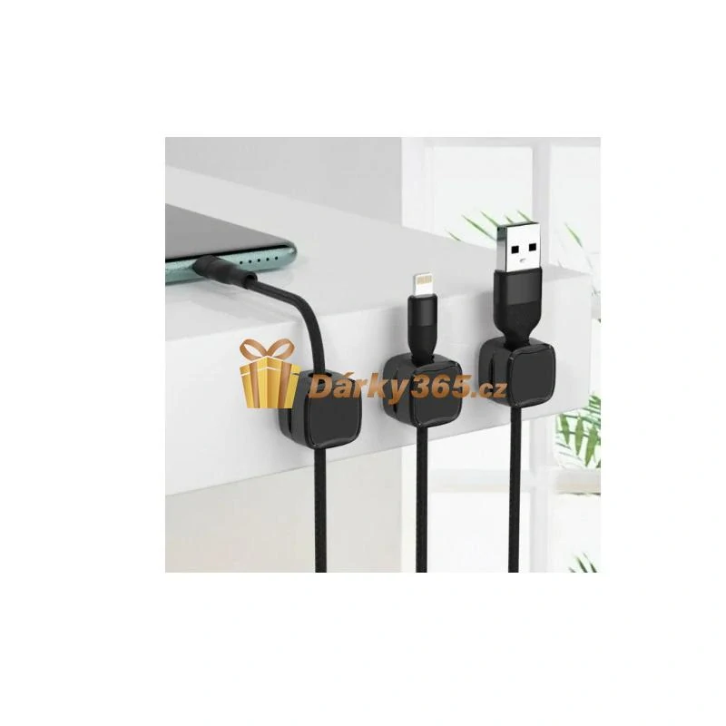 Magnetický organizér kabelů 50 ks černý